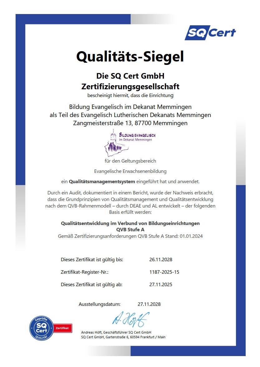 Zertifikat 2025